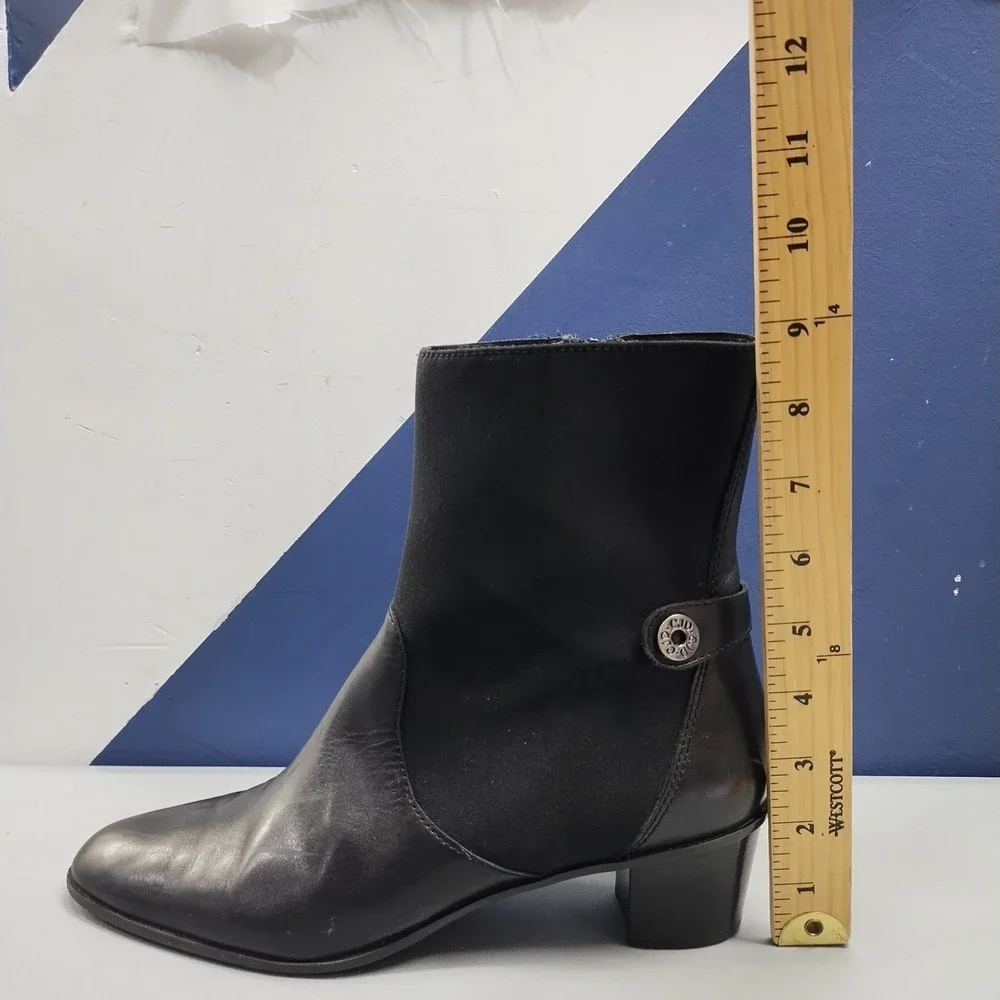 Circa Joan & David Campion Ankle Boots Womens Size 9.5W Black Comfort Side Zip
